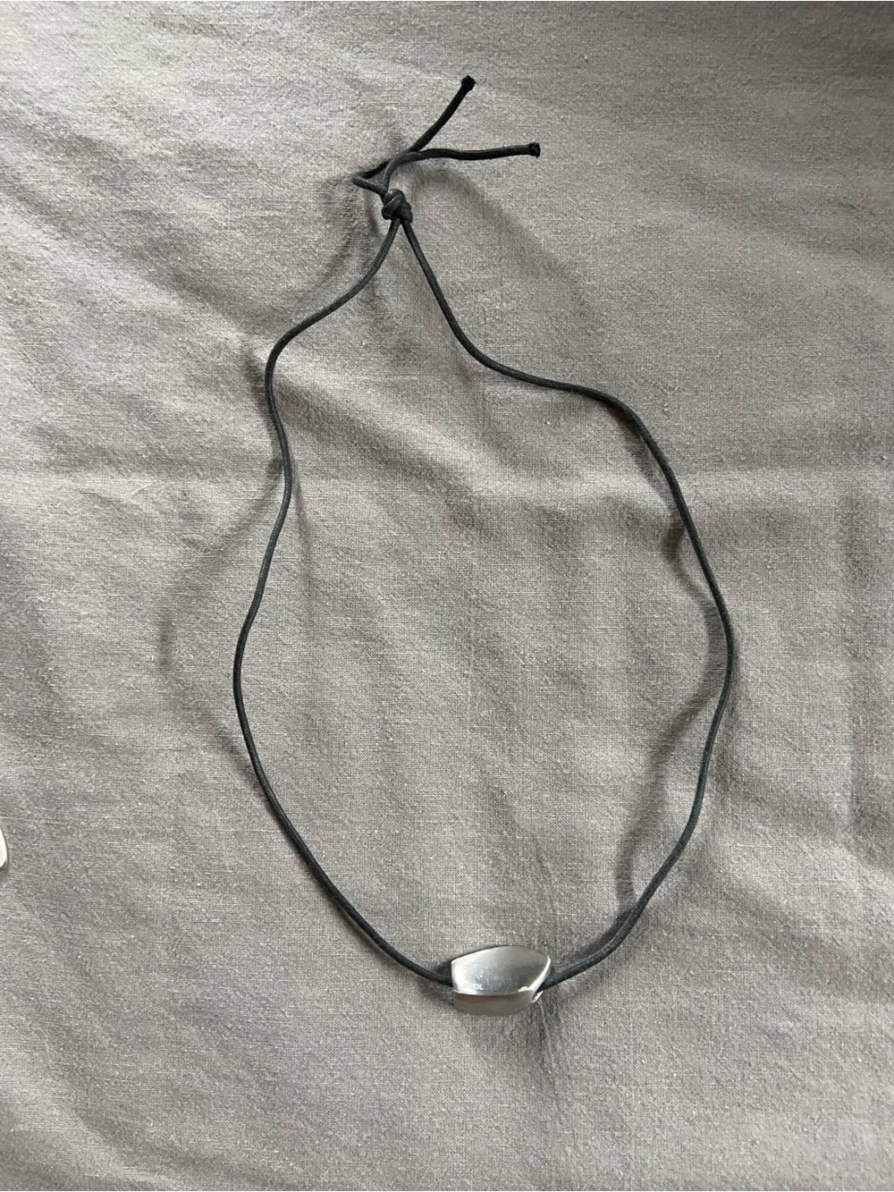 Black Cord Necklace with Stainless steel Bead.